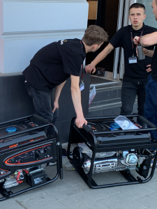 Dnipro Store Employees preparing generators 